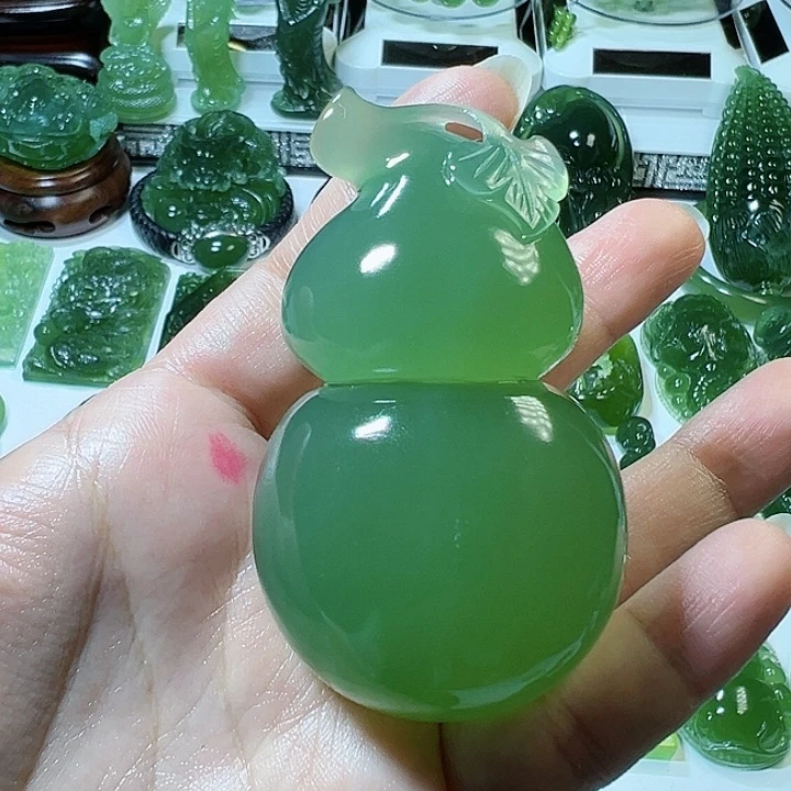 蛇纹石玉手把件未镶嵌用****6