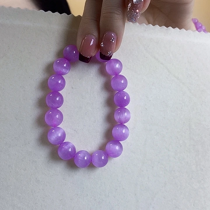 锂辉石紫锂辉高冰收藏级手串10+未镶嵌