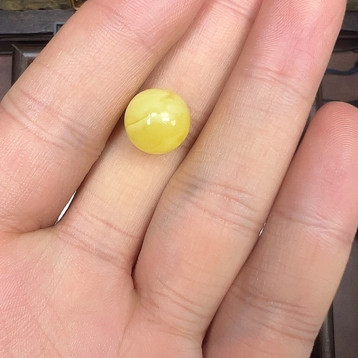 琥珀未镶嵌裸石蜜蜡单珠圆珠