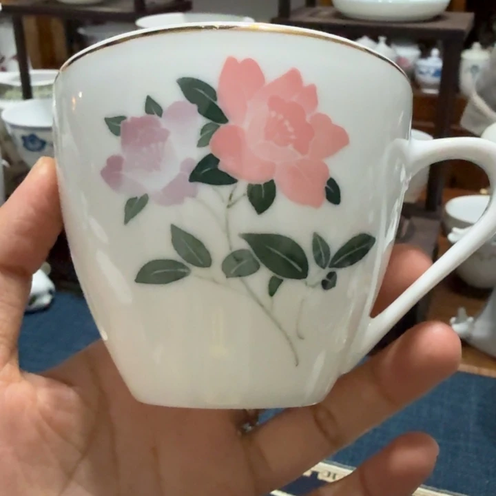 醴陵手绘大球泥咖啡杯茶杯微瑕