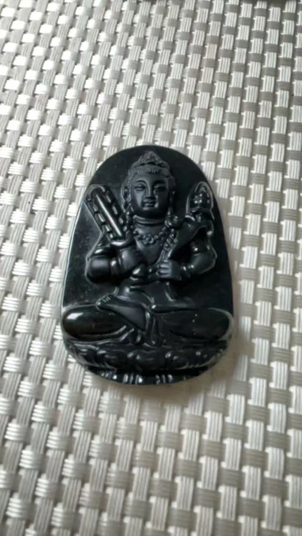 墨翠虚空藏菩萨挂件