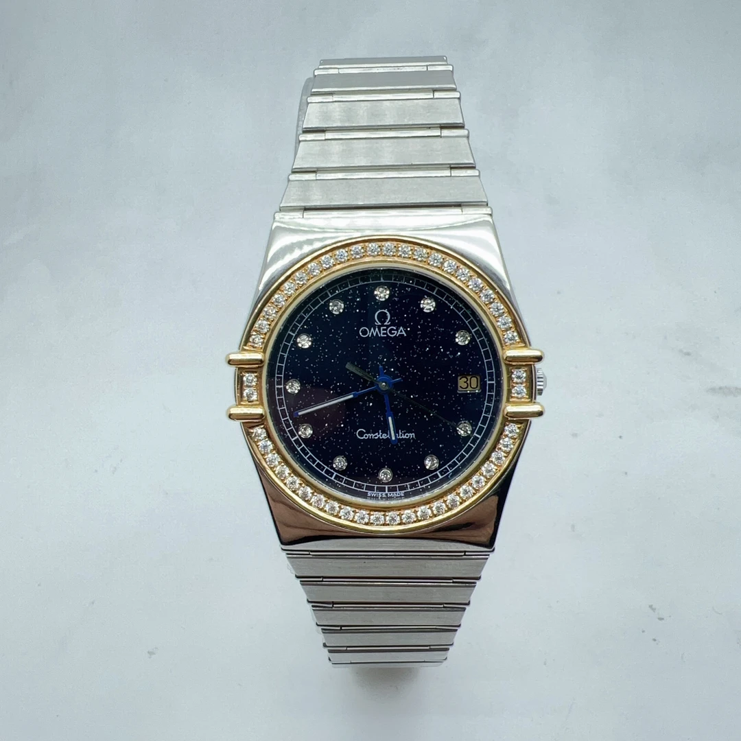 95新 Omega/欧米茄 星座/70001女士石英表/后配盘/钻圈/32.5mm