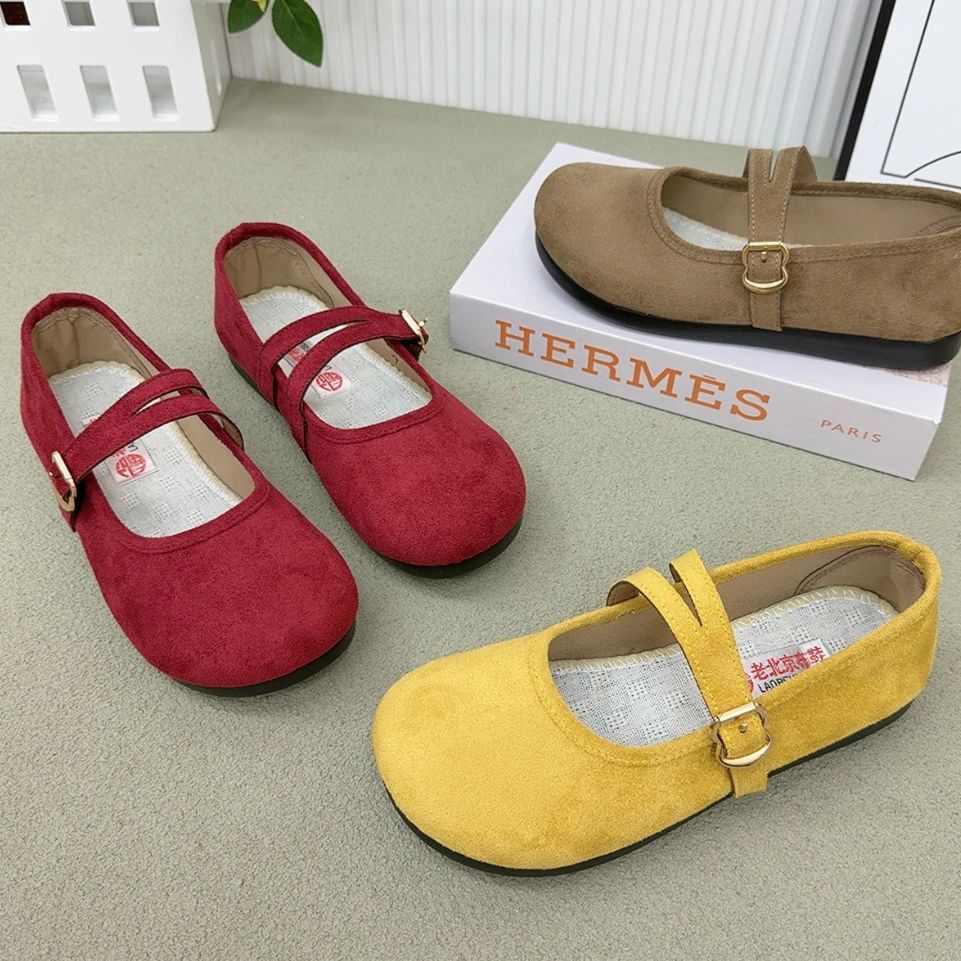 勃肯鞋女夏季透气浅口豆豆鞋老北京布鞋软底舒适防滑一脚蹬妈妈鞋