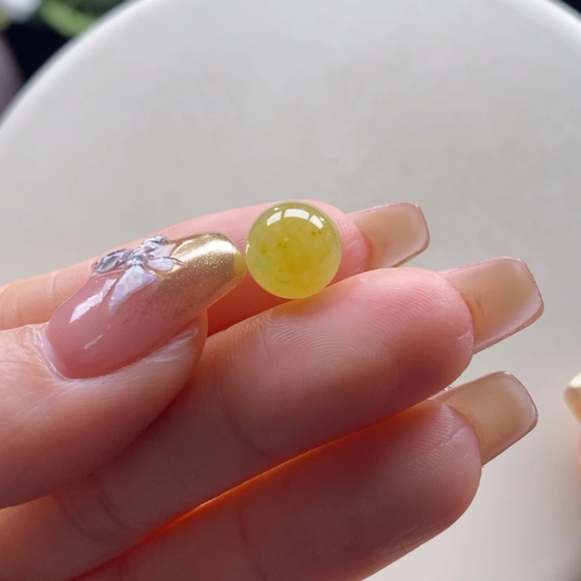 【闪购商品】翡翠颈饰未镶嵌翡翠冰橘黄珠卡9.3mm