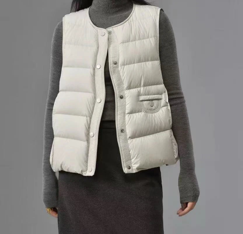 7056号706#秋冬双口袋休闲显瘦百搭填充韩系宽松马甲（预）