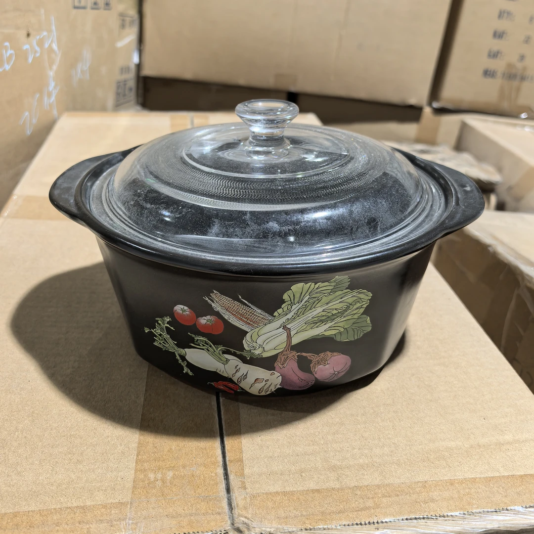 景德镇珍宝2升黑白菜八角锅2310