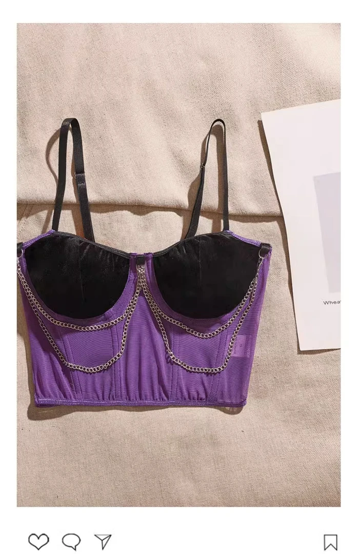 0338-春季小众辣妹性感抹胸束腰设计法式气质内搭鱼骨胸衣吊带