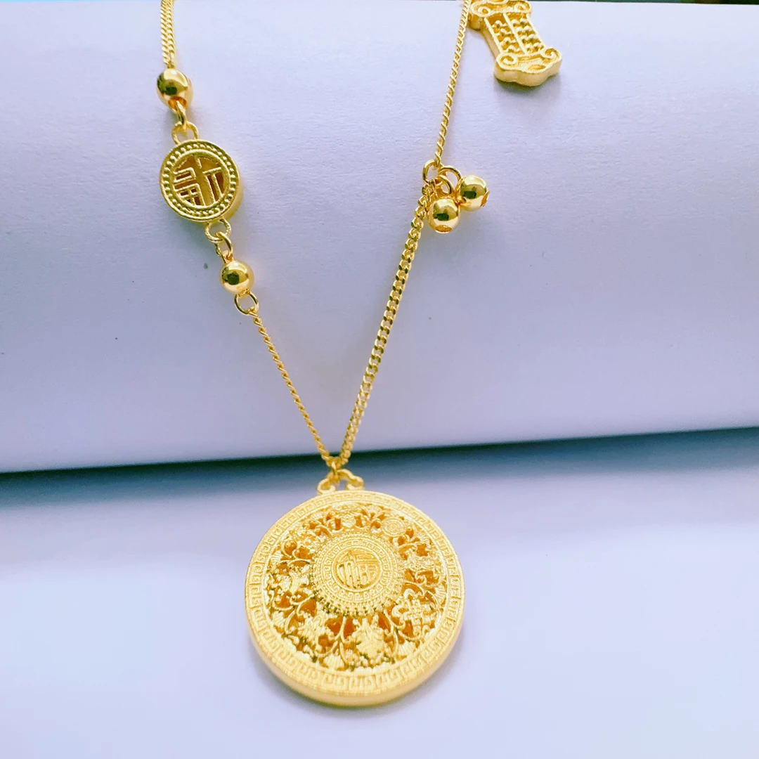 水贝黄金福字算盘万福八宝罗盘足金套链【不支持7天无理由退换货】