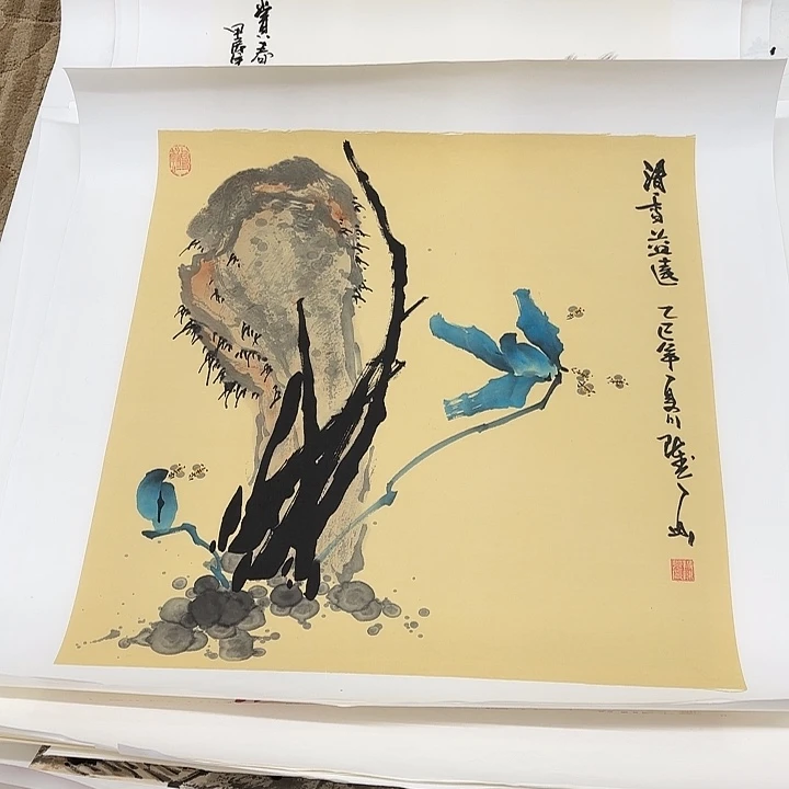 国画花鸟等图案为三尺斗