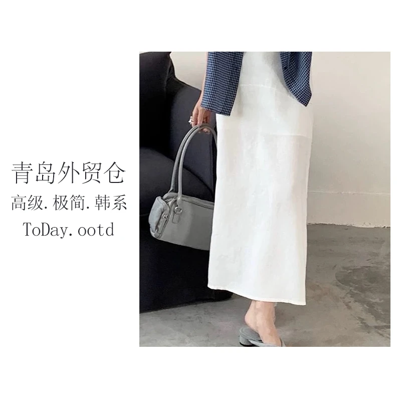 【融入自然】韩国单！中长裙通勤长裙薄款半身裙过膝时尚裙子-3089
