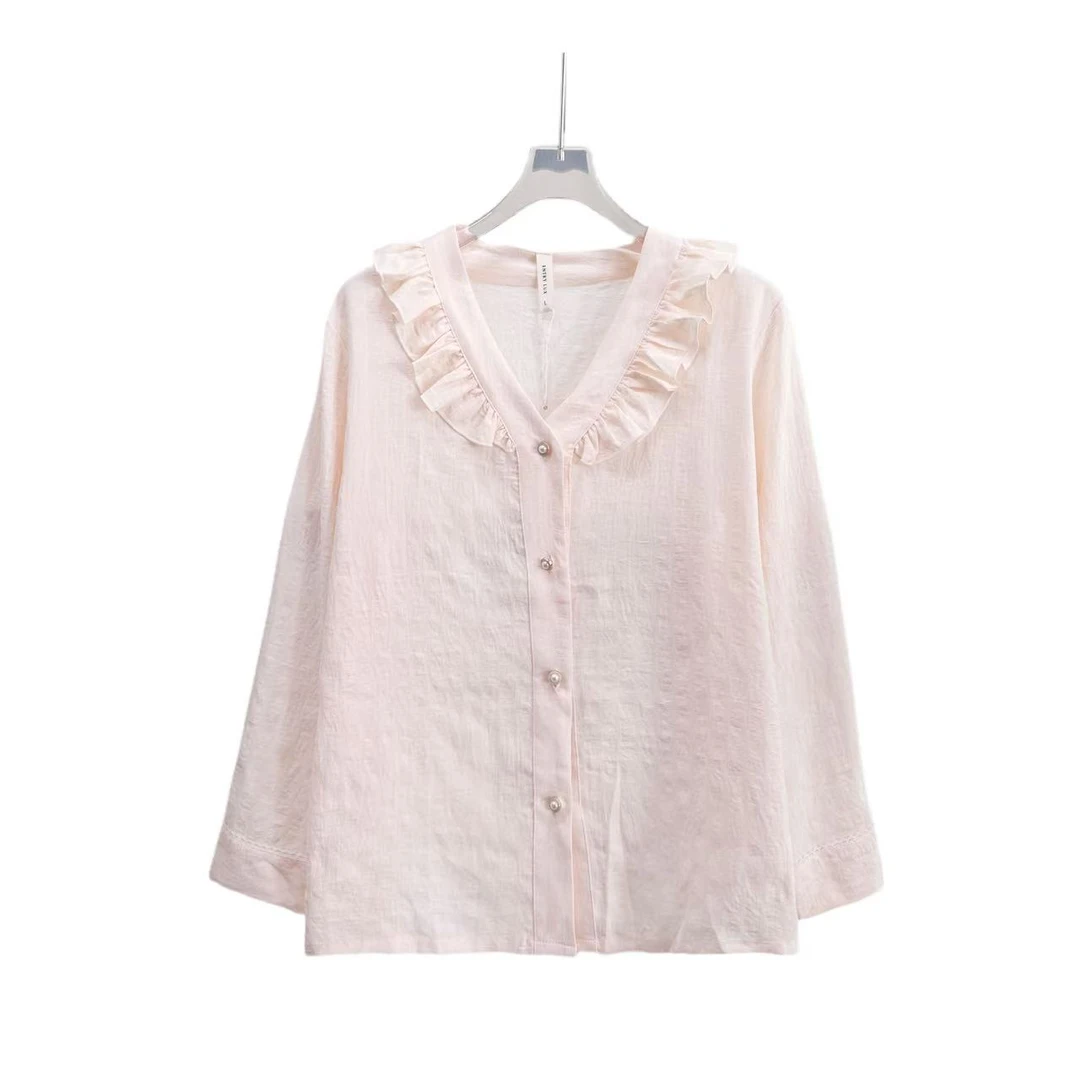 睡衣女秋冬季2025新款浅粉公主风大码家居服套装