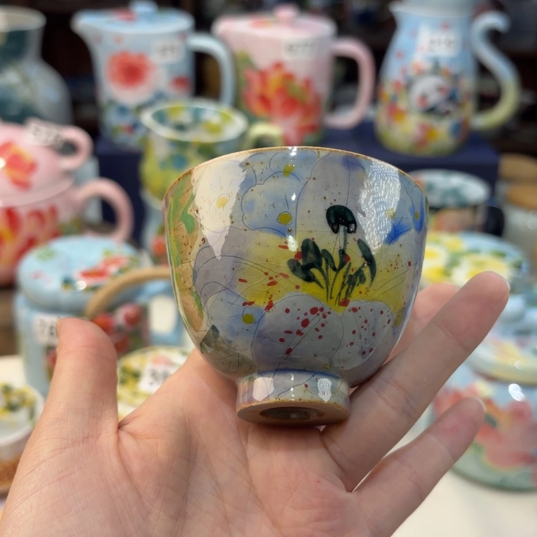 瓷片景德镇手绘高温釉下彩陶瓷茶具