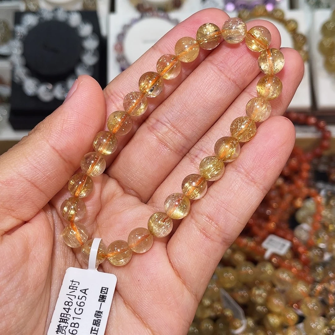 发晶未镶嵌手链顺发钛晶7.8mm