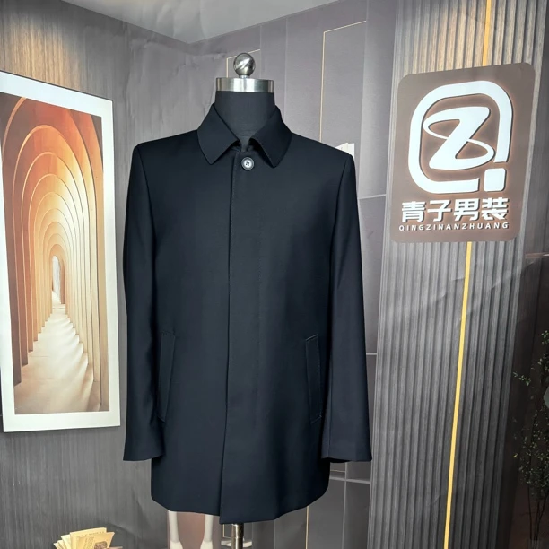 QZ839男装翻领行政小风衣春款上新