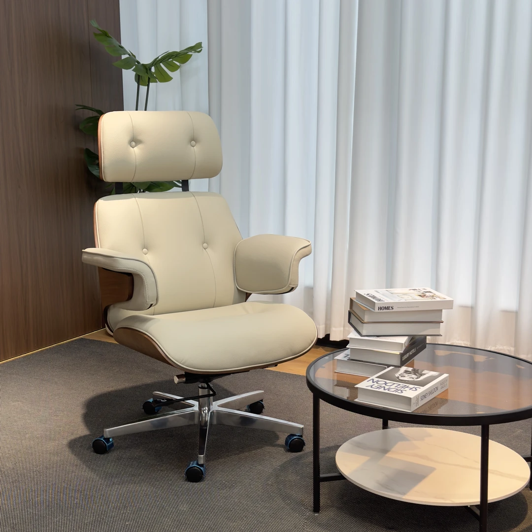 总裁办公椅伊姆斯电脑椅现代老板椅舒适商务真皮大班椅转椅可躺