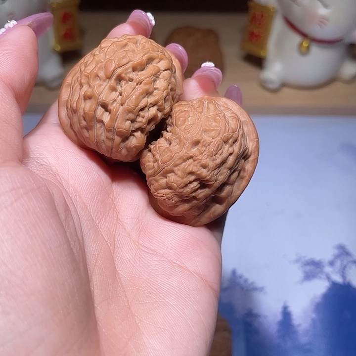 吊坠文玩核桃莲花半壁