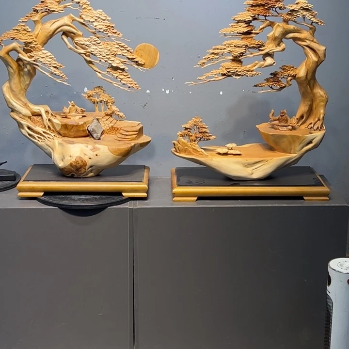 开***…柏木（崖柏）木雕艺术作品欣赏