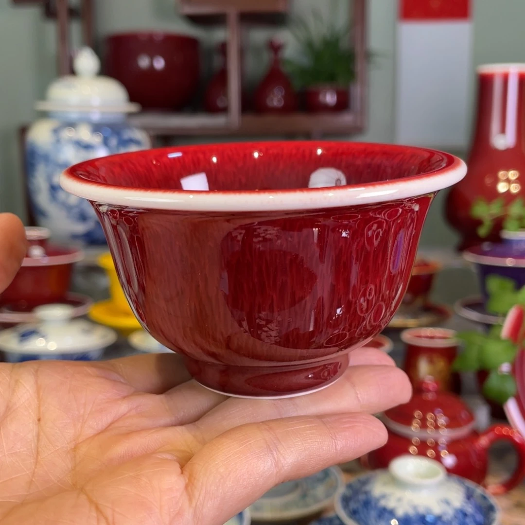 清欢雅玩原矿郎红压手杯