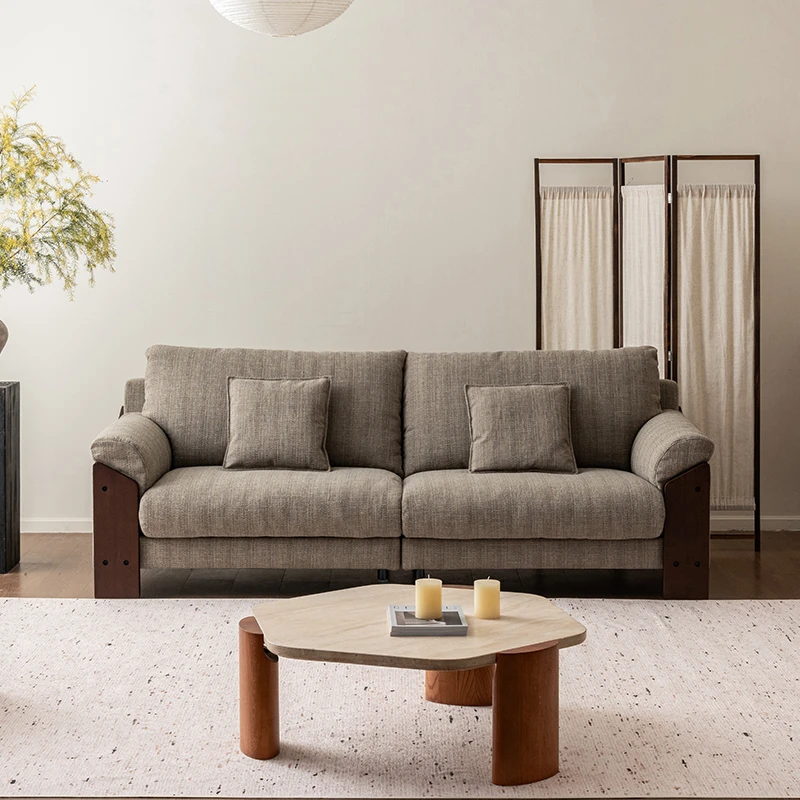 【政府补贴】支吾赤野布艺沙发北欧极简风棉麻懒人直排沙发