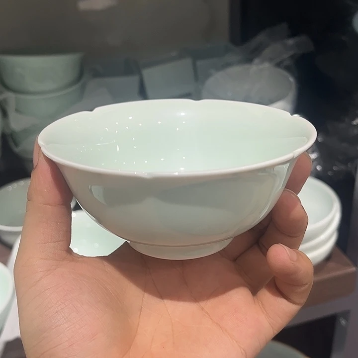 4.5影青菊花米饭碗