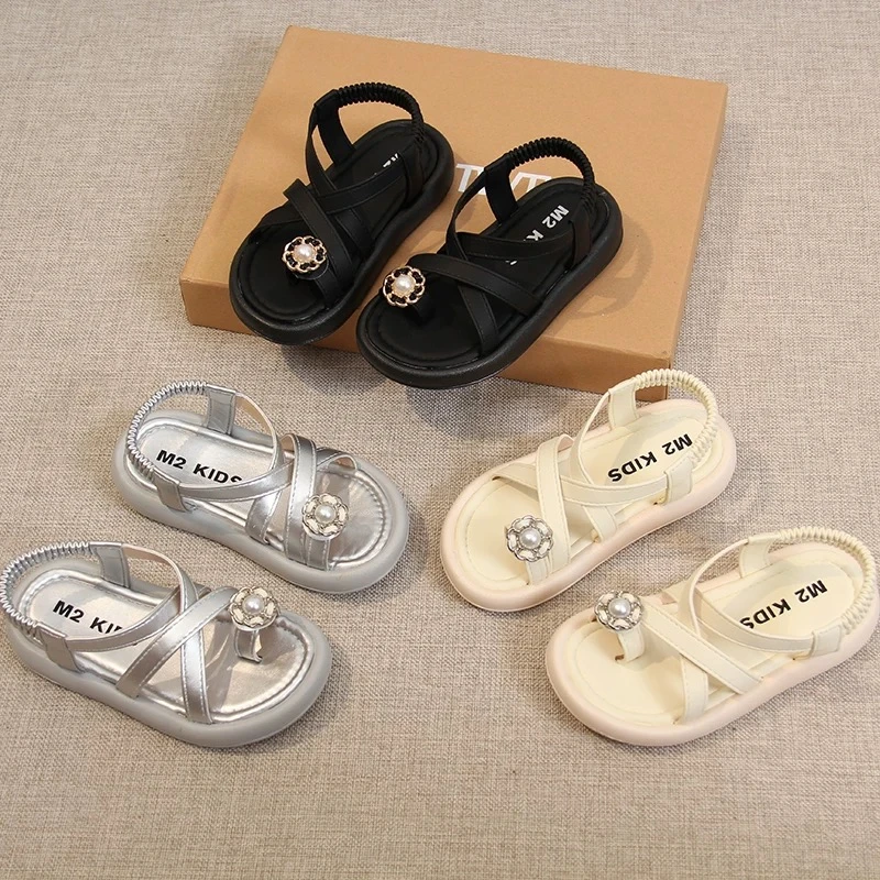 女童2025夏季新款软底防滑凉鞋夹趾女童罗马鞋公主鞋012