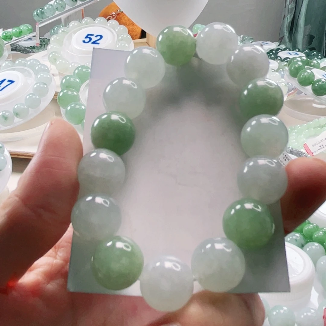 翡翠未镶嵌手链手串14