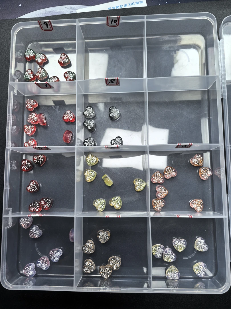 定制双面双色myboo小爱心（两颗装）卡12mmDIY饰品配件串珠配件