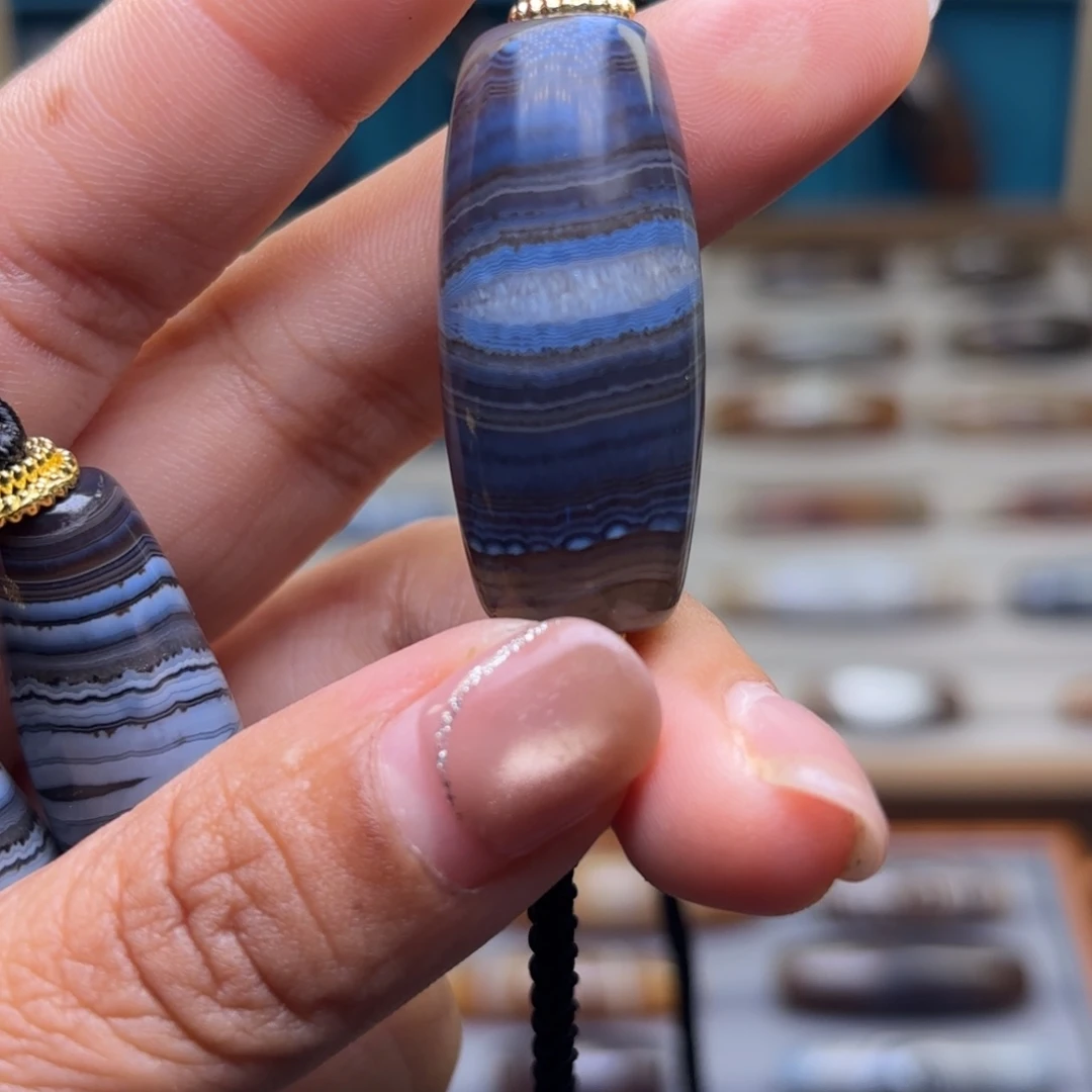 灰***吹玛瑙/玉髓未镶嵌颈饰