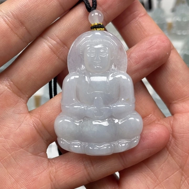 翡翠未镶嵌颈饰天然缅甸翡翠A货观音91号