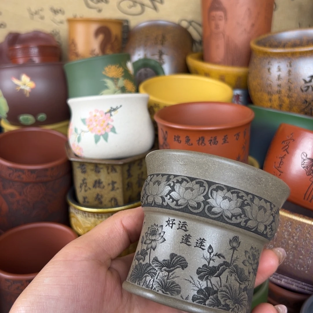 紫泥茶杯紫砂紫砂