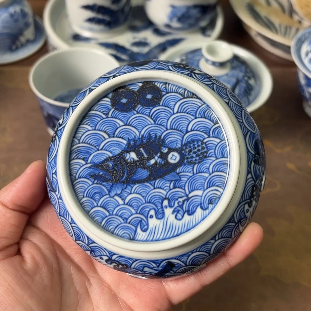 陶瓷盖碗景德镇手绘茶器