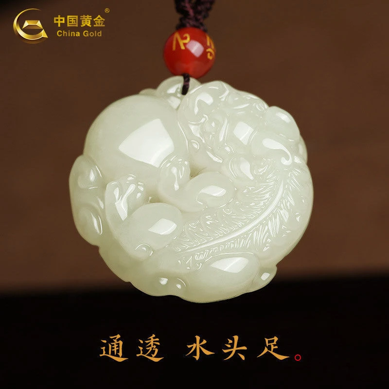 中国黄金时来运转和田玉貔貅吊坠小众珠宝首饰品精致贵气项链商城