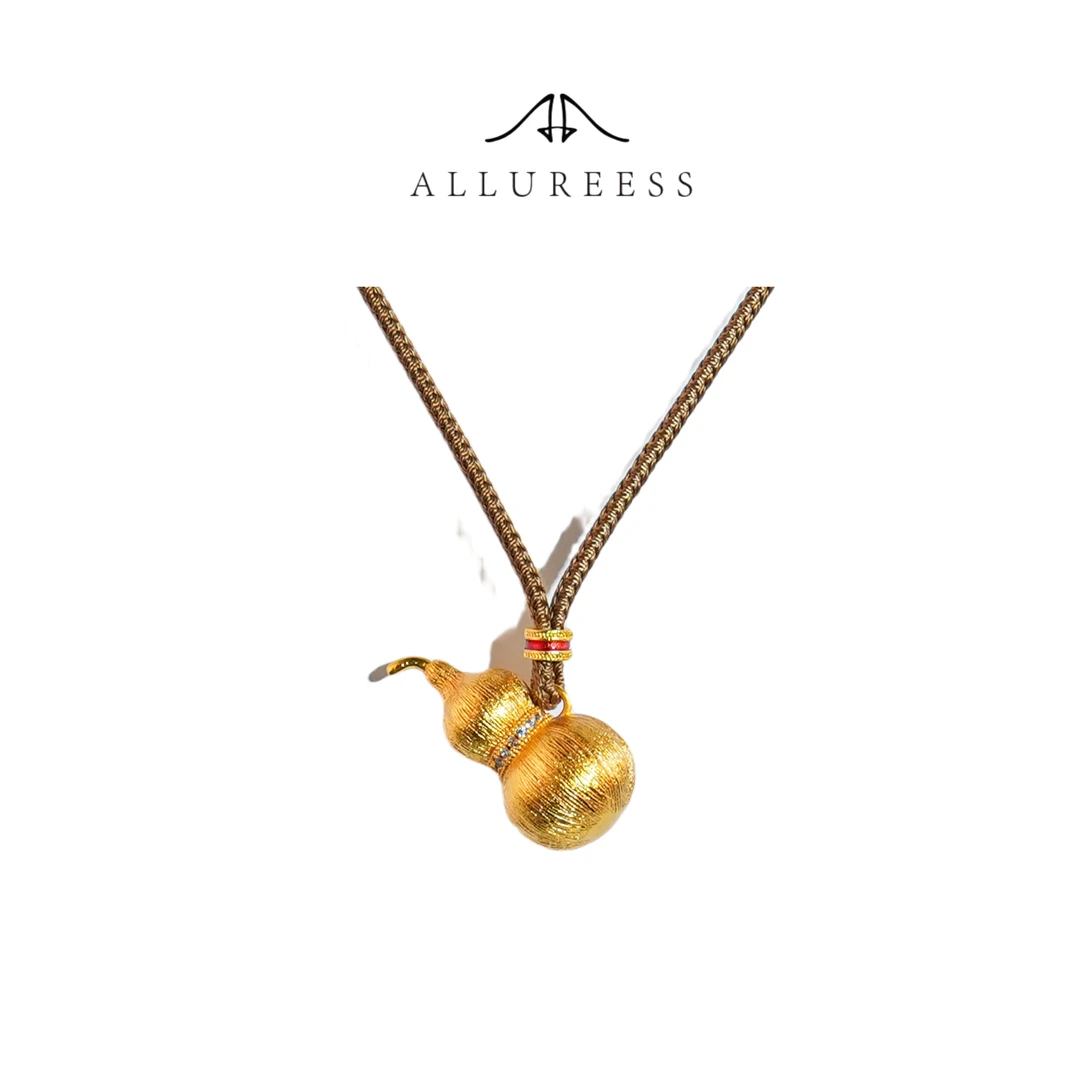 铜合金布艺吊坠 【福禄双璨】福禄双全拉丝葫芦吊坠绳艺项链