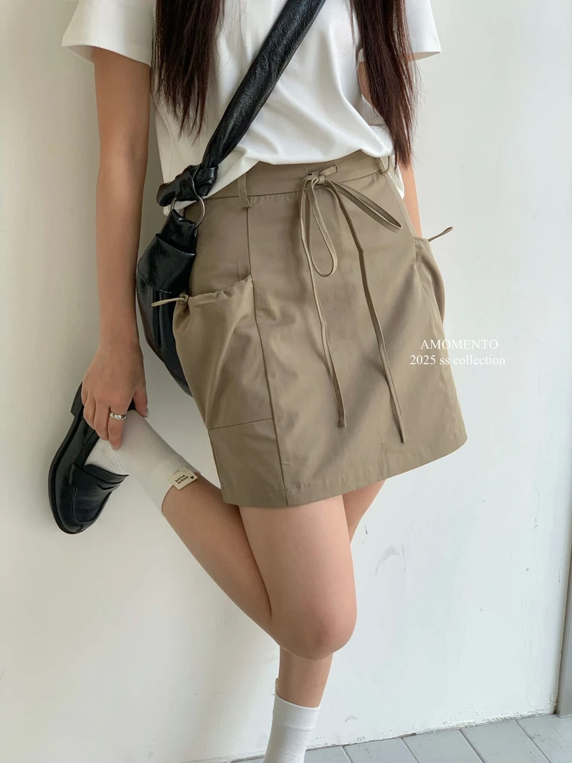 火火自制【工装短裙】夏季新款美式休闲抽绳工装短裙