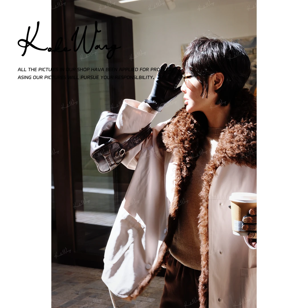 KOKO WANG【红标系列】秋冬加厚拼毛领户外派克鹅绒外套N0685I28W49