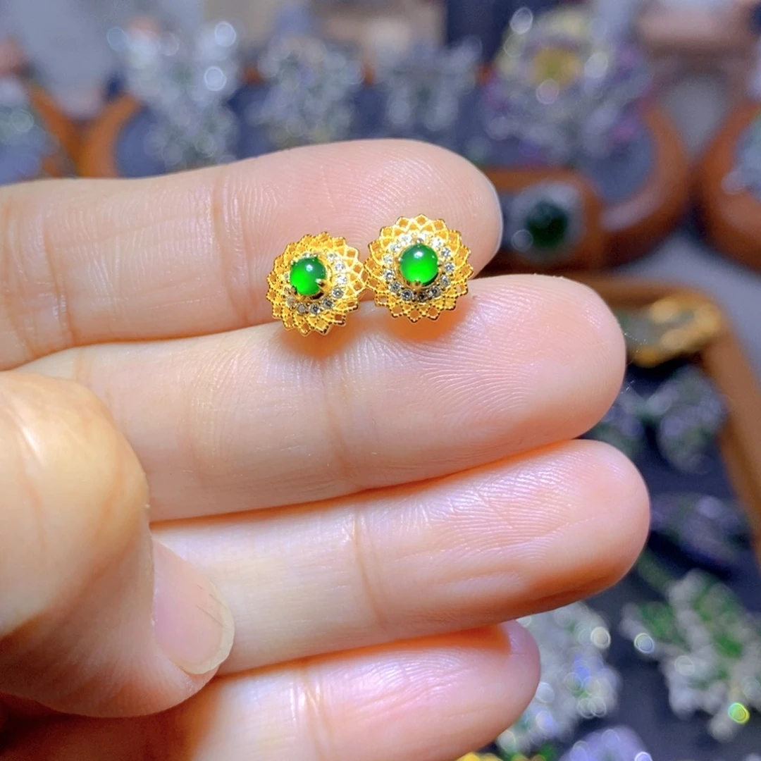 翡翠颈饰银S925镶嵌天然翡翠