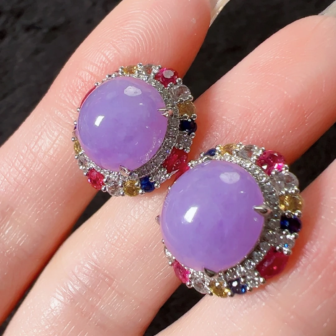 翡翠18K金镶嵌耳饰签收后24小时鉴赏期，过时不退