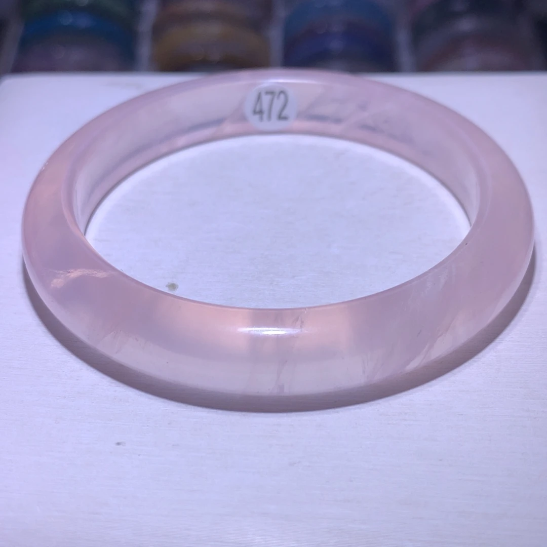 手镯银S925镶嵌水晶粉晶63.5圈472