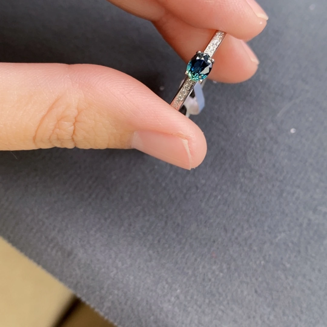 蓝宝石戒指银S925镶嵌