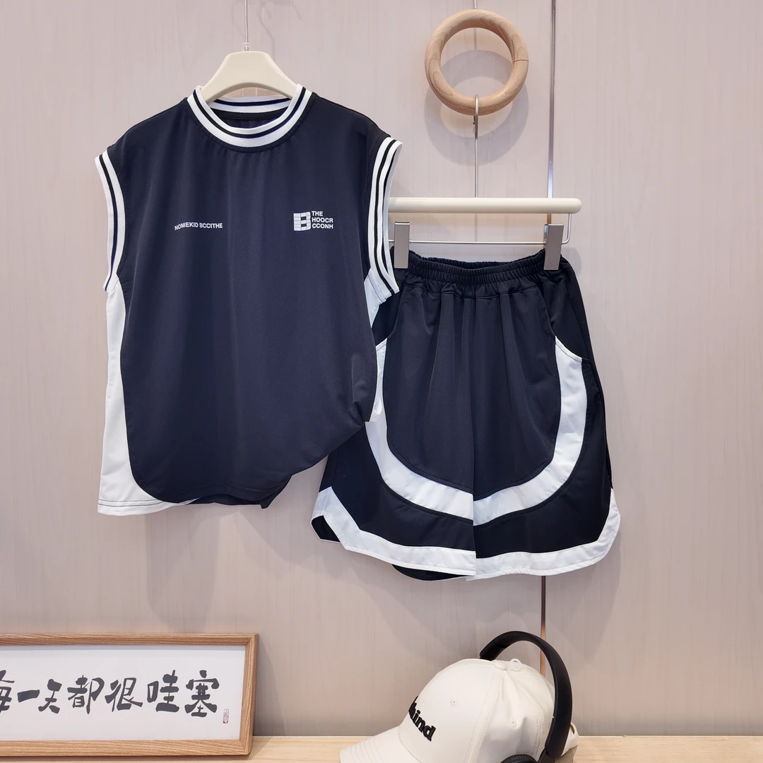 【小哥穿搭】男孩夏季速干坎肩袖套装爆款中大童休闲百搭设计88272