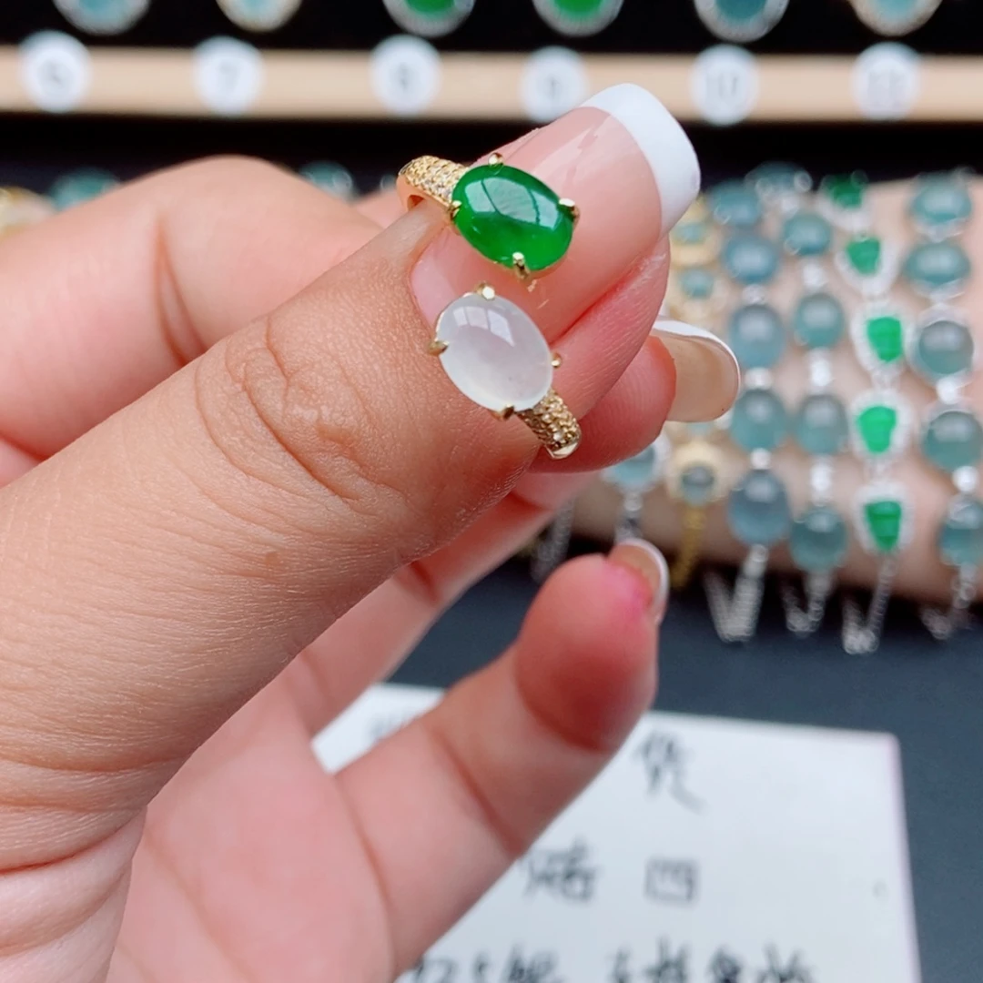 翡翠银S925镶嵌戒指16