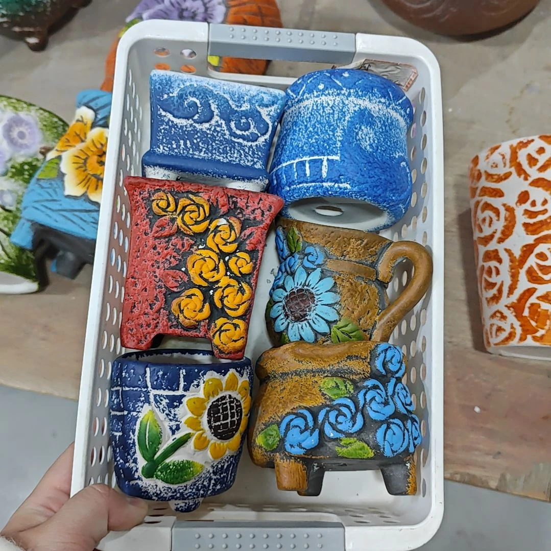 红陶吸水透气的白陶花盆凑满12发货