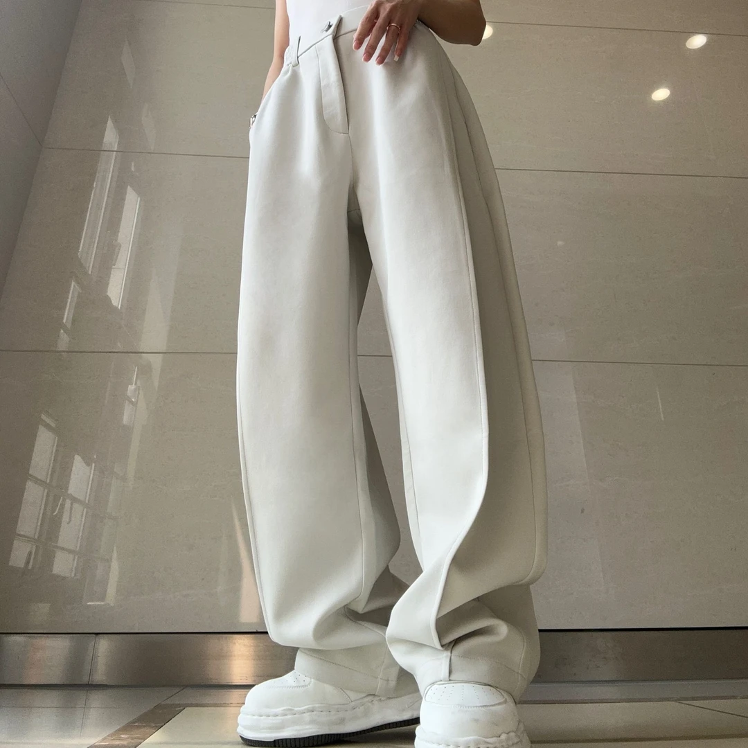 潮薄款中腰透气春夏直筒裤休闲裤直筒阔腿裤春秋