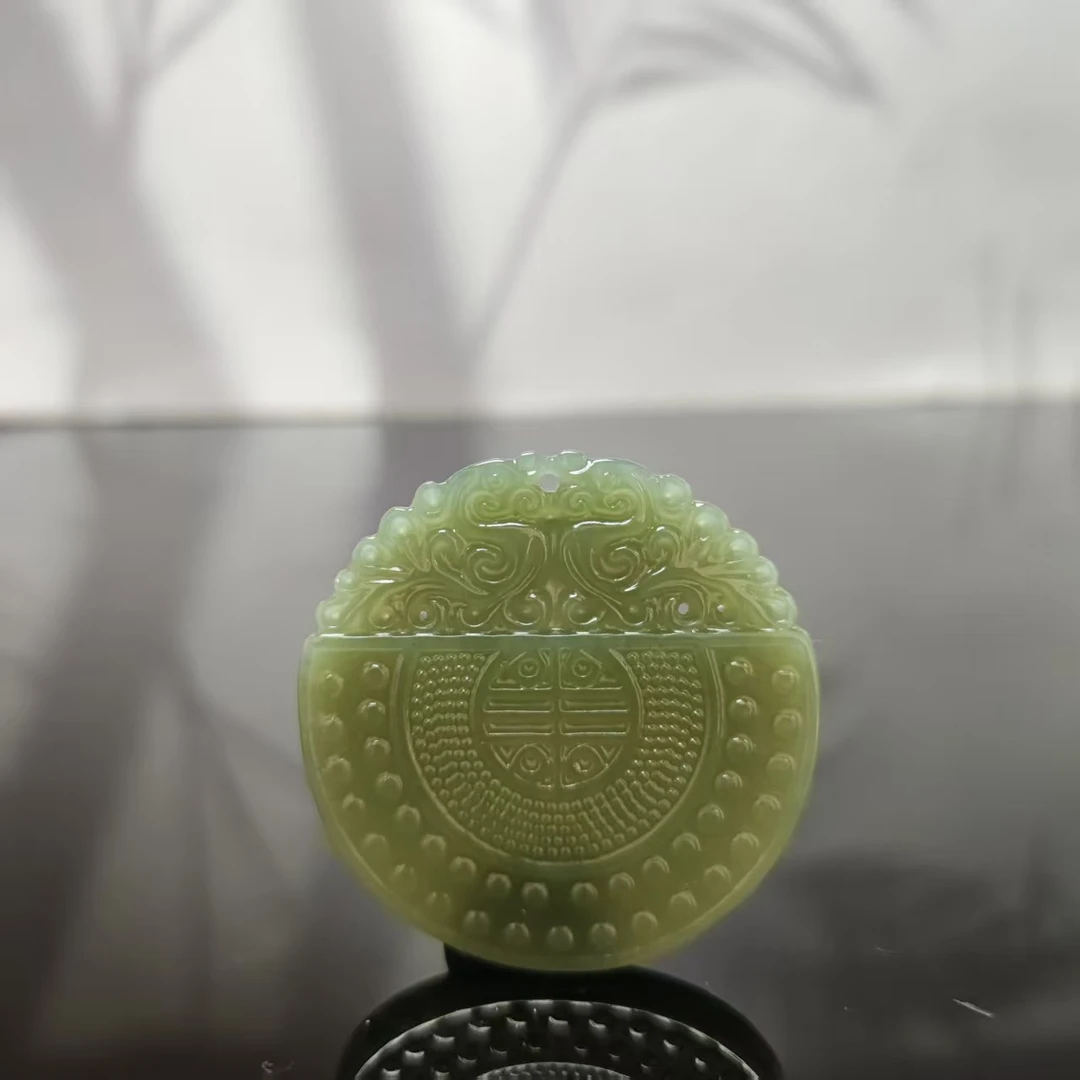 Z和田玉双龙送福吊坠2564