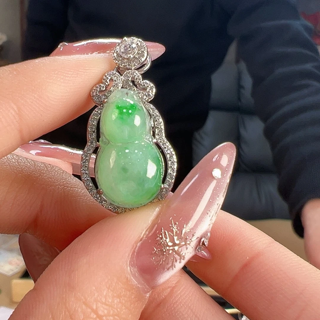 翡翠吊坠(不含链)银S925镶嵌吊坠42