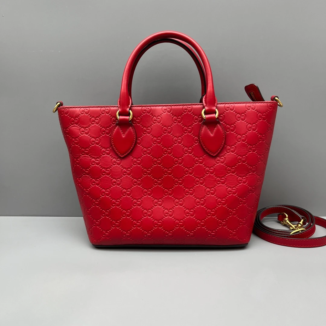 95新 GUCCI/古驰 全皮双G压花通勤包 尺寸26*22 SV13400