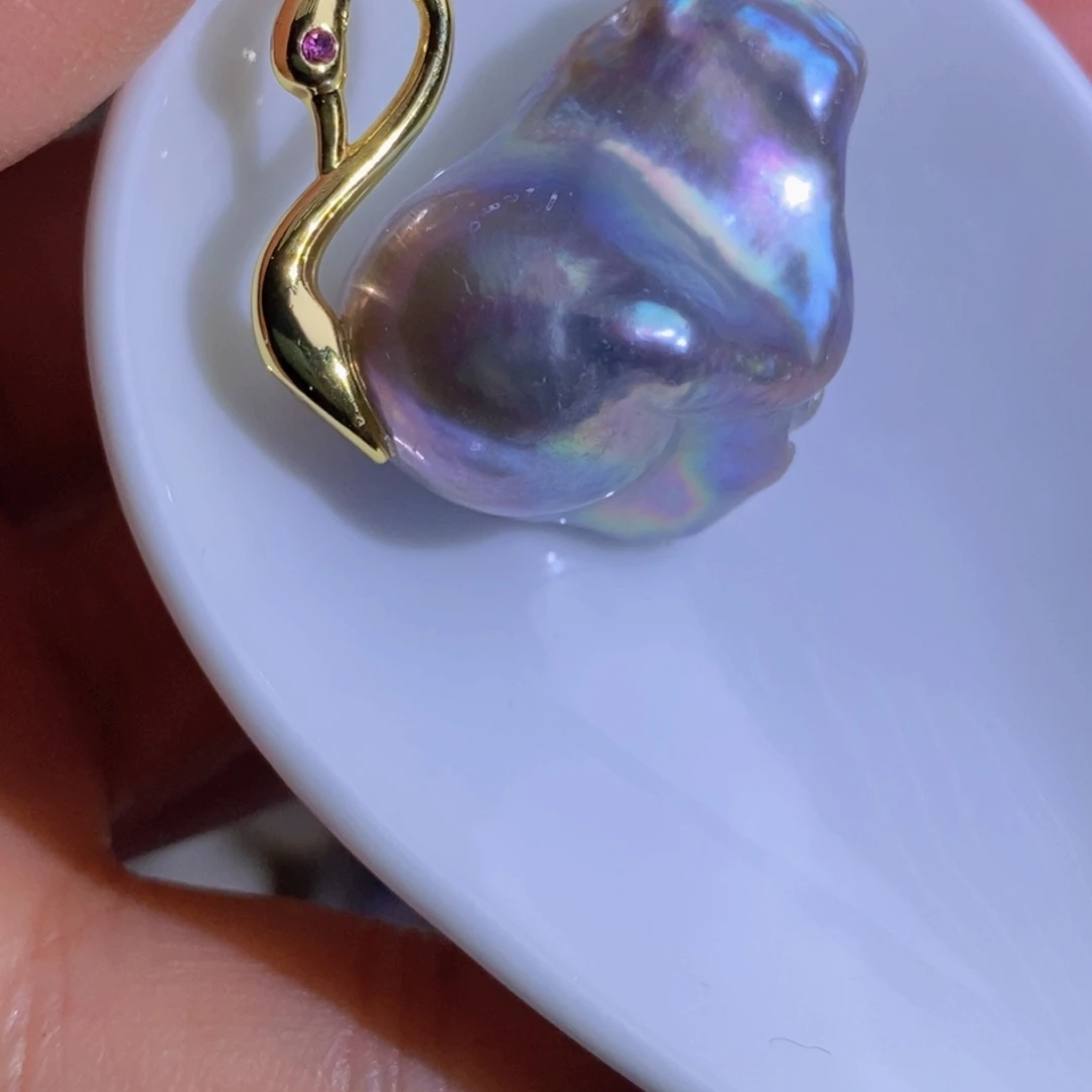 银S925镶嵌天然淡水珍珠淡水珍珠