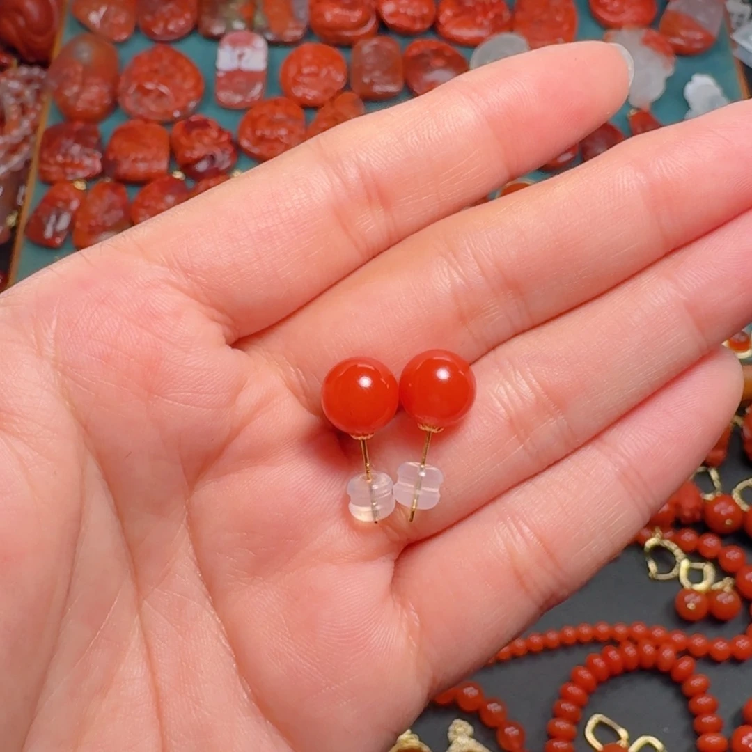 南红玛瑙南红18K金镶嵌