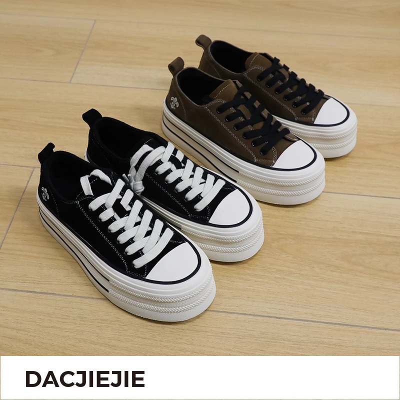 加厚底帆布鞋低帮胶粘圆头经典黑色帆布鞋鞋子女鞋百搭