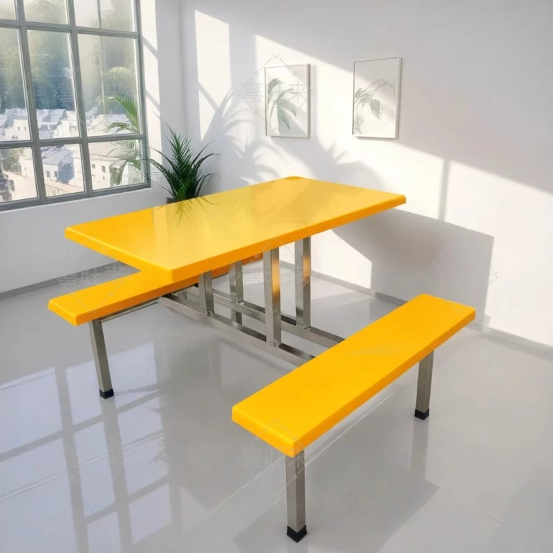 户外便利店超市门口休闲桌椅工厂学校食堂商用连体餐桌椅组合